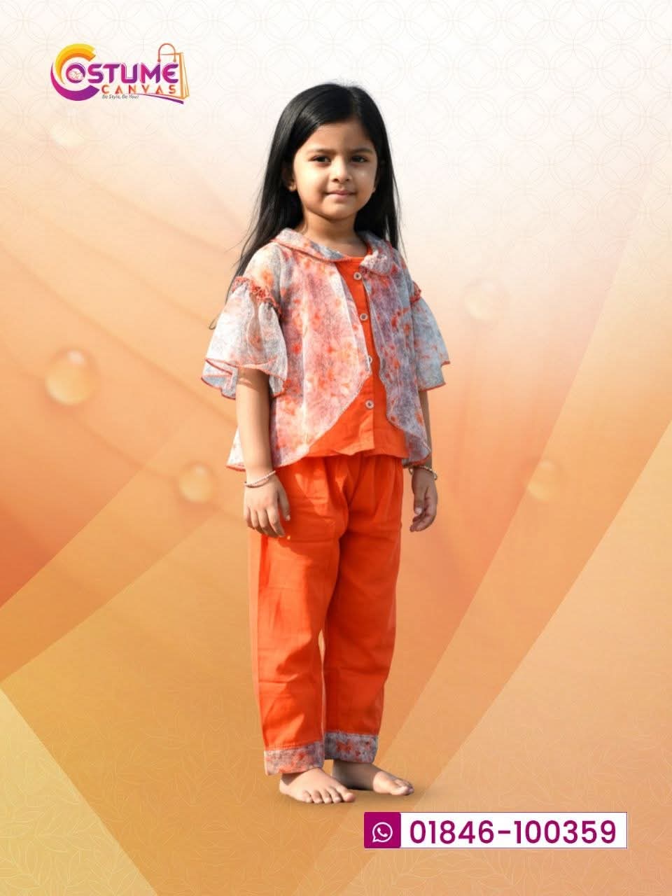 Girls chiffon Tops Set