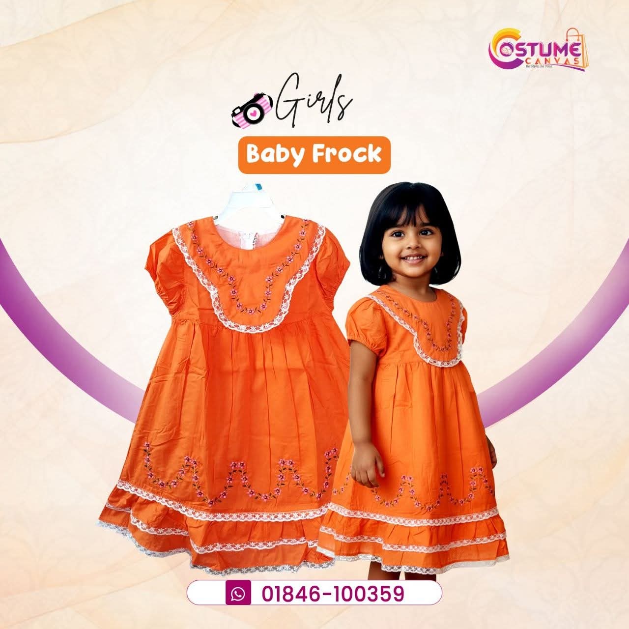 Cotton Embroidery baby Frock