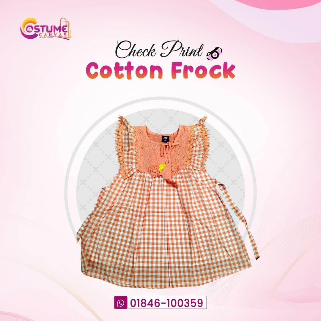 Check Print Cotton Frock