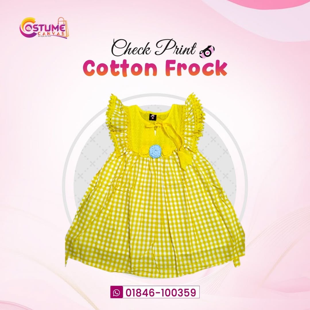 Check Print Cotton Frock