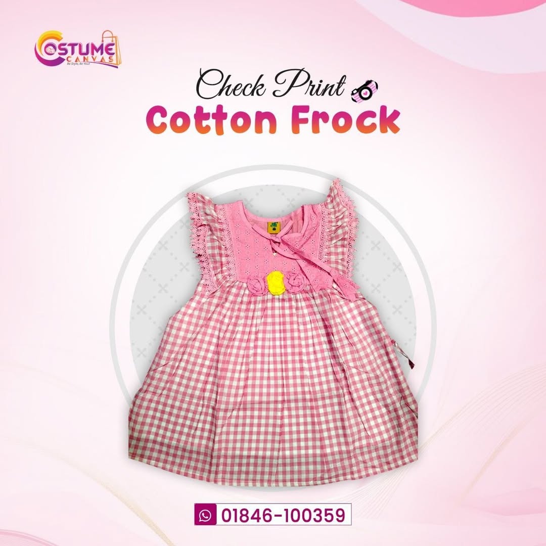 Check Print Cotton Frock