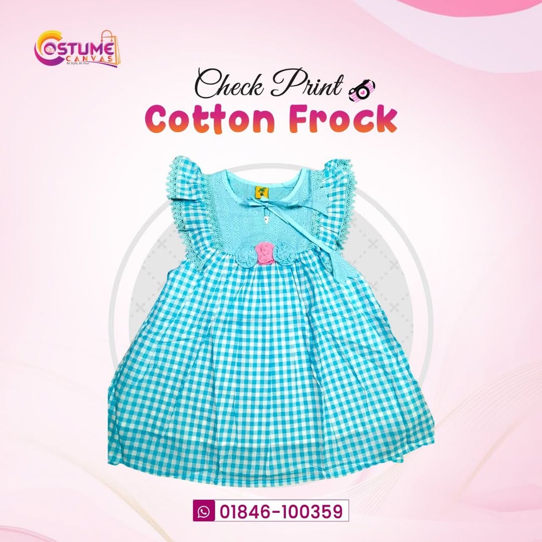 Check Print Cotton Frock