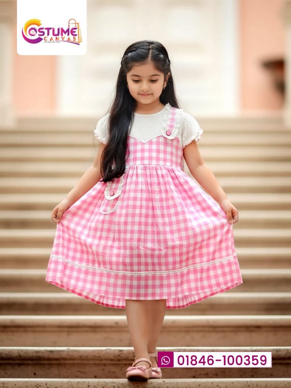 Box Check Cotton Frock