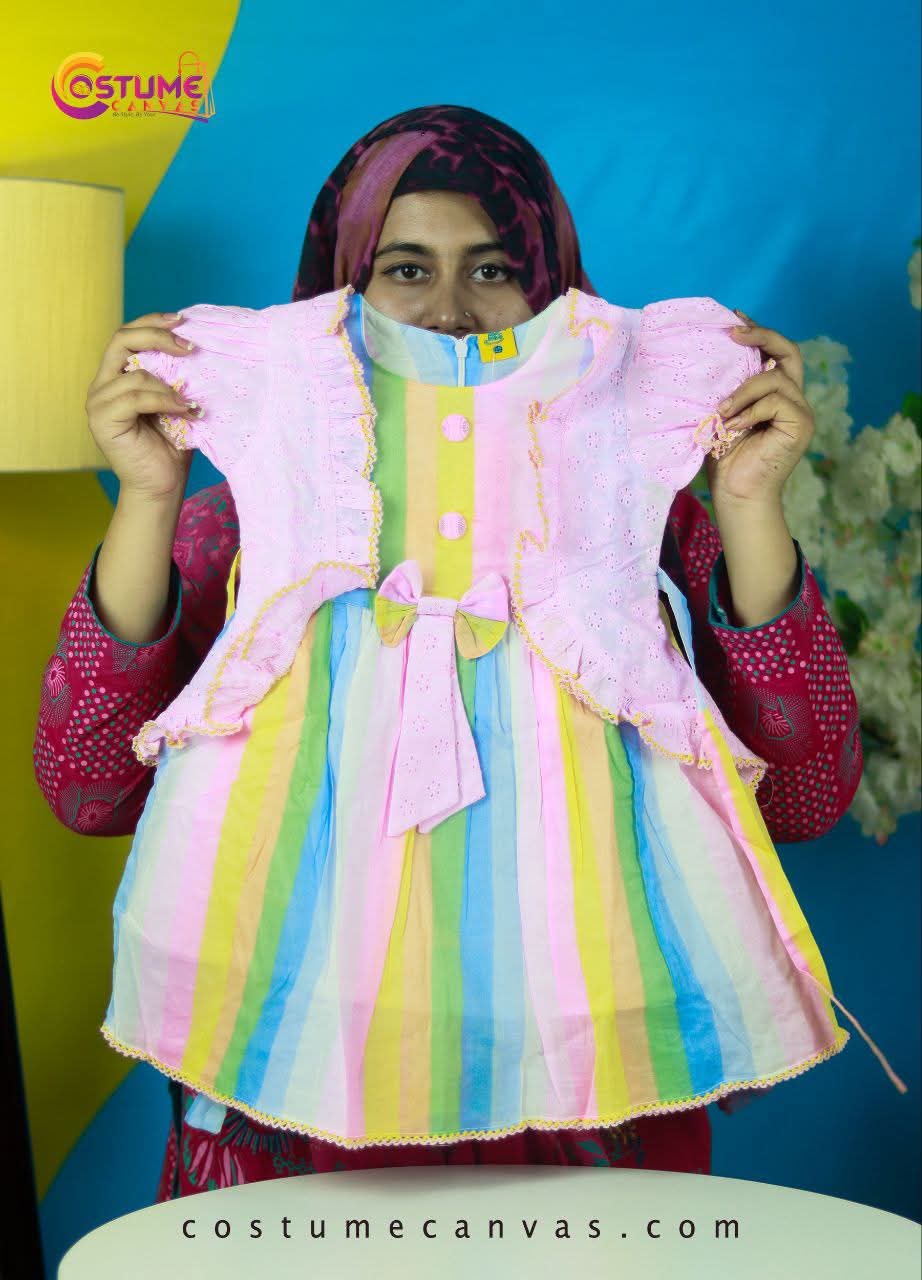 Stylish Rainbow koti Frock