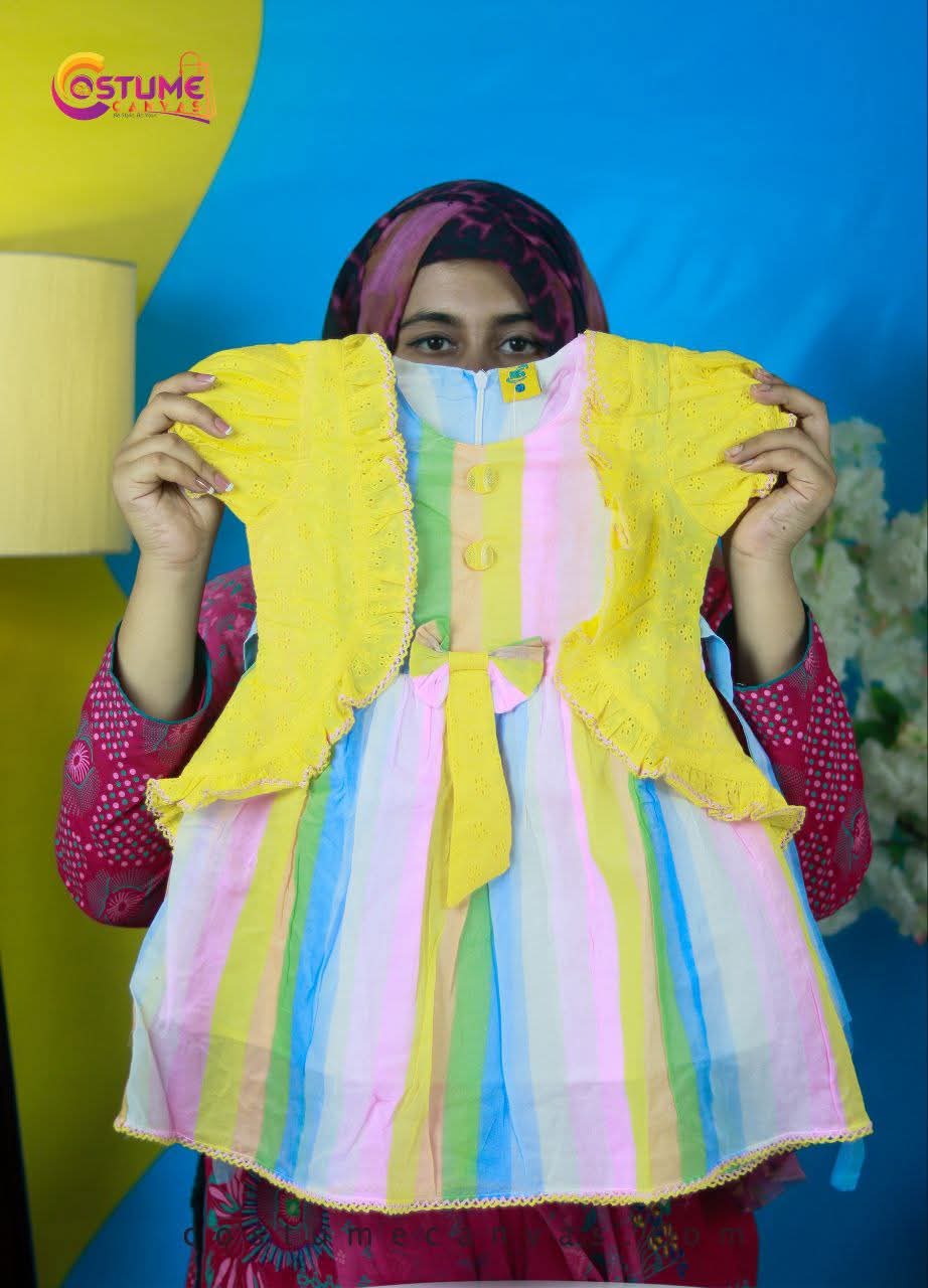 Stylish Rainbow koti Frock